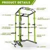 210lb Green Home Gym Set Multi-functional Power Cage, Home Adjustable Pullup Squat Rack 1000Lbs Capacity Comprehensive Fitness Barbell Rack