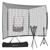 Soozier 17' x 5.5' Baseball Net with Strike Zone, Tee, Caddy, and Carry Bag for Pitching and Hitting