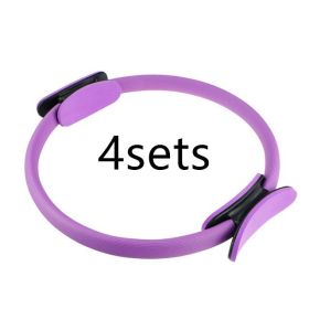 Yoga Fitness Pilates Ring Women Girls Circle Magic Dual Exercise Home Gym Workout Sports Lose Weight Body Resistance (Option: Purple4sets)