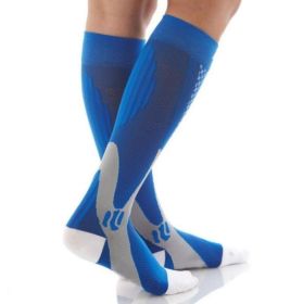 Compression Socks For Men&Women Best Graduated Athletic Fit For Running Flight Travel Boost Stamina Circulation&Recovery Socks (Option: Blue 3PC-L XL)