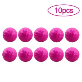 10Pcs Golf Balls PU Foam Elastic Indoor Outdoor Golf Practice Driving Range Children Putting Golf Supplies (Ships From: CN, Color: Pink)