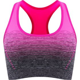 1pc/2pcs/3pcsMedium Support Two Tone Racer Back Sports Bra, Fitness Workout Running Yoga Bra (Color: Rose Red, size: XL(12))