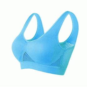 Women Yoga Underwear Padded Crop Tops Underwear Gym Top Yoga Sport Bra Breathable Fitness Running Vest Yoga Bras Sports Type (Color: Blue, size: 5XL)