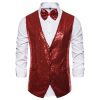 Men's Sequin Vest Shiny Suit Vest V-neck Party Dress