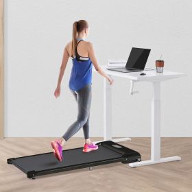 2 in 1 Under Desk Electric Treadmill 2.5HP; with Bluetooth APP and speaker; Remote Control; Display; Walking Jogging Running Machine Fitness Equipment (Color: black)