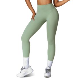 Women's High Waist Workout Leggings Tummy Control Compression Yoga Tight Pants Gym Pants Athletic Running Leggings with 25In Inseam No Front Seam (Color: 2PcGreen+1PcBlack, size: XL)