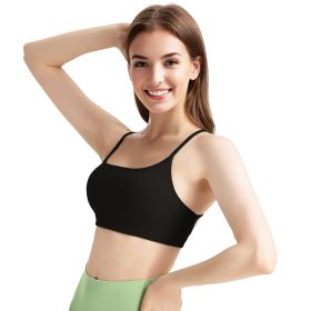 1Pc/3Pcs Women Cross Back Sport Bras Padded Strappy Crop Open Back Low Impact Bras Sexy Fitness Tank Tops (Color: 2PcBlack+1PcWhite, size: XL)