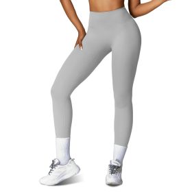 Women's High Waist Workout Leggings Tummy Control Compression Yoga Tight Pants Gym Pants Athletic Running Leggings with 25In Inseam No Front Seam (Color: 2PcBlack+1PcGrey, size: M)