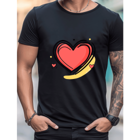 Celebrate in Style with This 100% Cotton Men's Valentine's Day Tee (Style: 55)