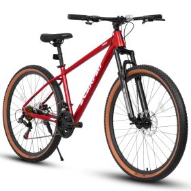 A27312 Mountain Bike 27.5 Inch Wheels, 21-Speed Mens Womens Trail Commuter City Mountain Bike (Color: Red)