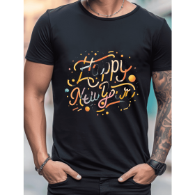 2025 New Year Cotton T-Shirt for Men - Stylish & Comfortable Short Sleeve Tee for All Seasons (Style: 59)