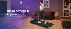 Walking Pad Under Desk Treadmill for Home Office -2.5HP Walking Treadmill 0.6-4MPH 300LBS Capacity Treadmill for Walking Running Remote Control Batter