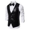 Men's Sequin Vest Shiny Suit Vest V-neck Party Dress