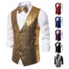 Men's Sequin Vest Shiny Suit Vest V-neck Party Dress